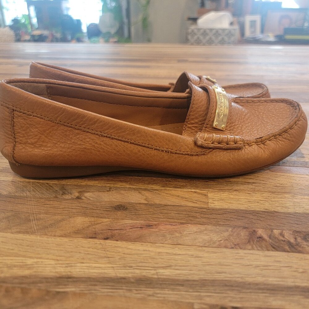 COACH Fredrica Pebble Grain Leather Loafers - Ginger - Picture 7 of 12
